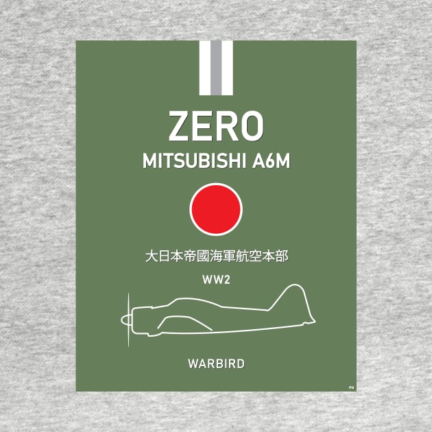 Mitsubishi A6M Zero WW2 Warbird Japan by PB Mary
